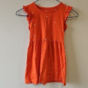 H&M Small Orange Flutter-Sleeve Casual Dress